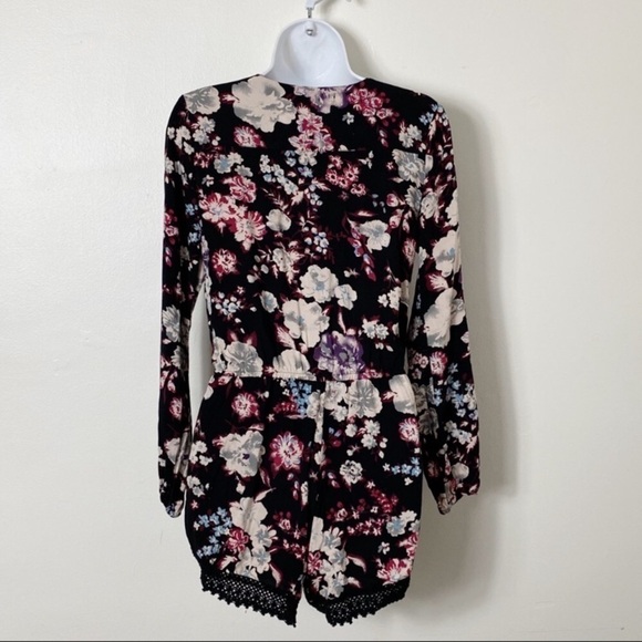 Band of Gypsies Floral Long Sleeve Romper Sz S - Picture 5 of 7
